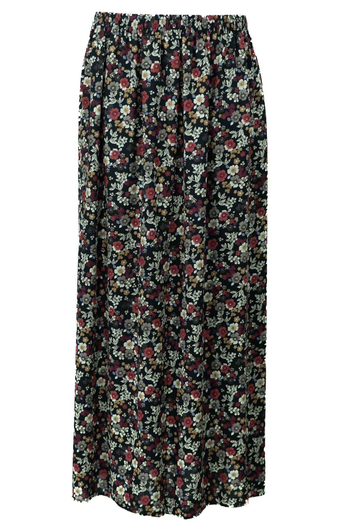 Kadın Anne Etek Dokuma Viskon Kumaş Papatyam Çiçeği Desenli Rahat Kesim Tam Kalıp